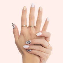 Load image into Gallery viewer, This is not the normal animal print. This set is designed to be cute and dazzling. The blush pink undertone and the gold glitters shows a heart of gold.   What’s special: Gold glitters.