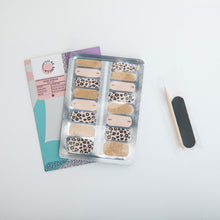 Load image into Gallery viewer, This is not the normal animal print. This set is designed to be cute and dazzling. The blush pink undertone and the gold glitters shows a heart of gold.   What’s special: Gold glitters.