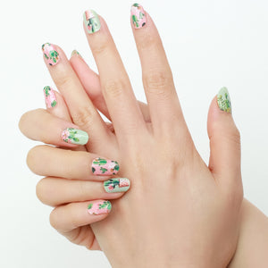 This set is inspired by joyous road-trip moments in the desert. The baby pink and the green tea undertone compliments the excitement of cactus.