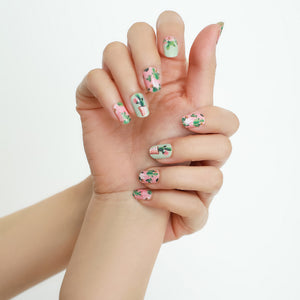 This set is inspired by joyous road-trip moments in the desert. The baby pink and the green tea undertone compliments the excitement of cactus.