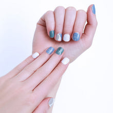 Load image into Gallery viewer, When you feel like an artistic walk down the gallery, you are in the right place. What could be intrigued than wearing an abstract design on your fingers? The gentle glitters on the off white undertone shows off your extraordinary taste.  