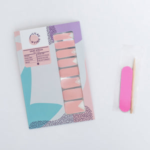 This set is so dreamy with diamond shape designs on a transparent background. Flamingo pink is the main colour tone. Can be worn day or night but don’t be surprised if you draw too many compliments.